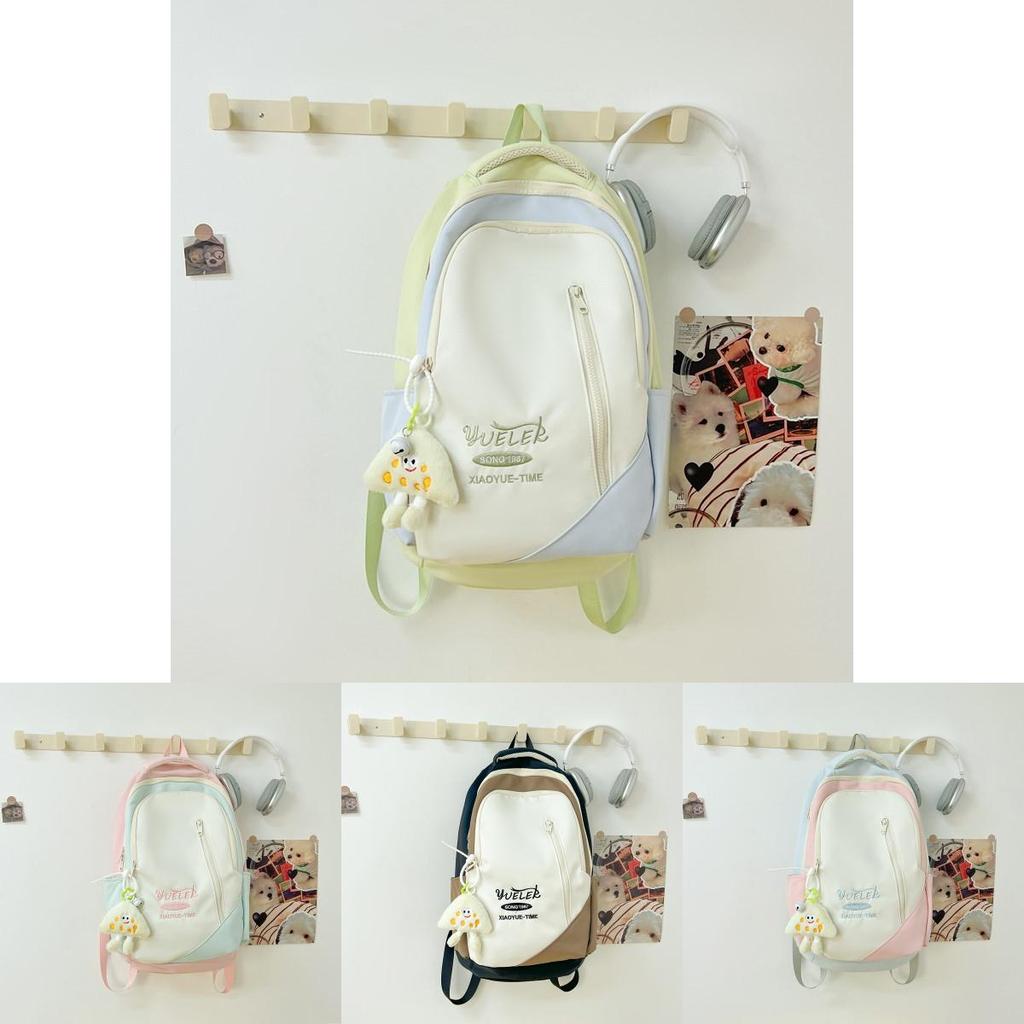 Minimalist Nylon Backpack For Girls And Boys With Letter Embroidery And Padded Shoulder Straps For School And Travel