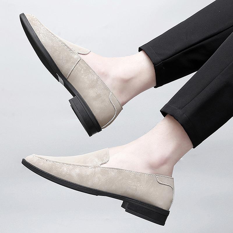Fashion Casual Shoes Men Comfortable Driving Shoes Simple Loafers Genuine Leather Office Flats Shoes All-match Social Dress Shoe