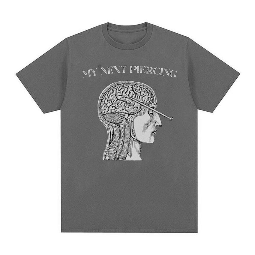 2025 Summer Vintage My Next Piercing Funny Meme Mens ONeck High Quality Fashion Tops Unisex 100 Pure Cotton Printed Tshirt