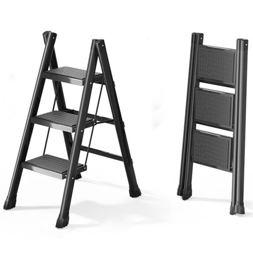 2/3/4 Step Folding Anti-Slip Step Stool with Wide Pedal Lightweight Step Stool Sturdy Steel Ladder for Household Garage Storage