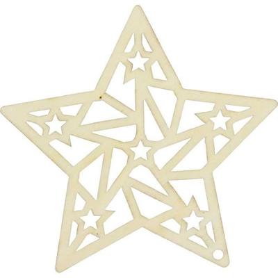 Christmas Ornament - MEGACREA DIY - Origami Spirit - Natural Wood - Beige - 15 X 14.2 Cm