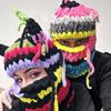 Knit Rabbit/Bear Ear Balaclava Hat for Students Adult Windproof Winter Hat Neck Protect Hat Teens Keep Warm Cycling Hat
