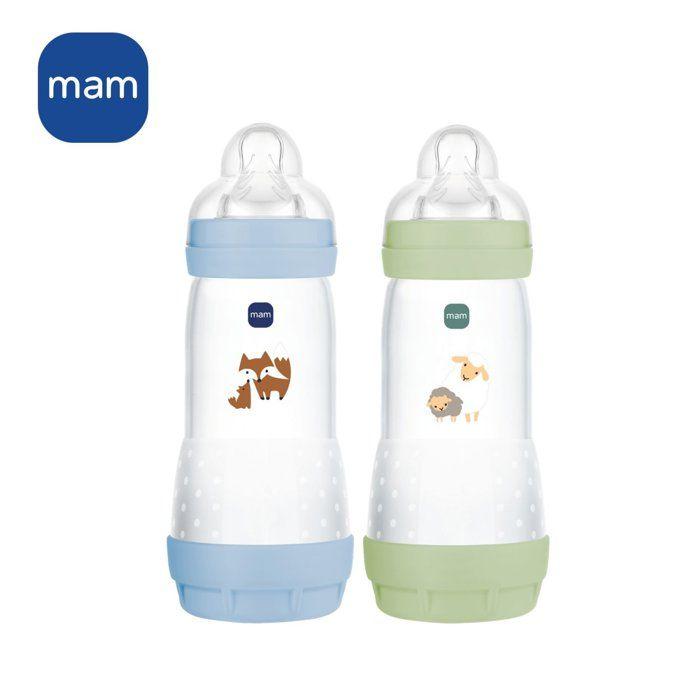2er-Pack Flaschen - MAM - Easy Start - Antikolik - 320 ml - Sauger Durchfluss 3 - Ozean + Sand
