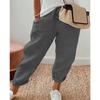 VEZFAA Women's Fashion Casual Solid Color Print High Waist Trousers Pants & Capris