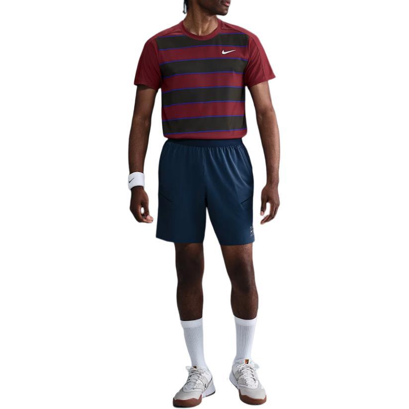 Nike Striped Crew Neck Slim Fit Short Sleeve T-Shirt Men Tops Red FZ6934-619
