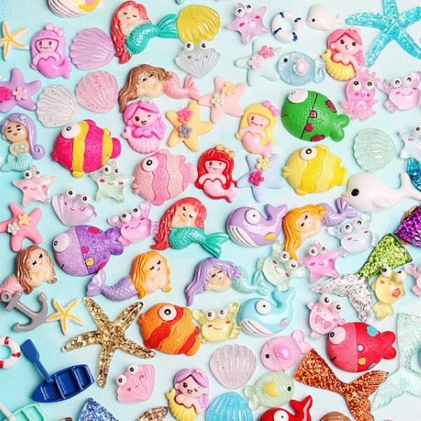 

DIY Decoden детали для взбитых сливок, пенал, чехол для мобильного телефона, набор украшений, детали русалки, смешанные цвета, популярные корейские игрушки