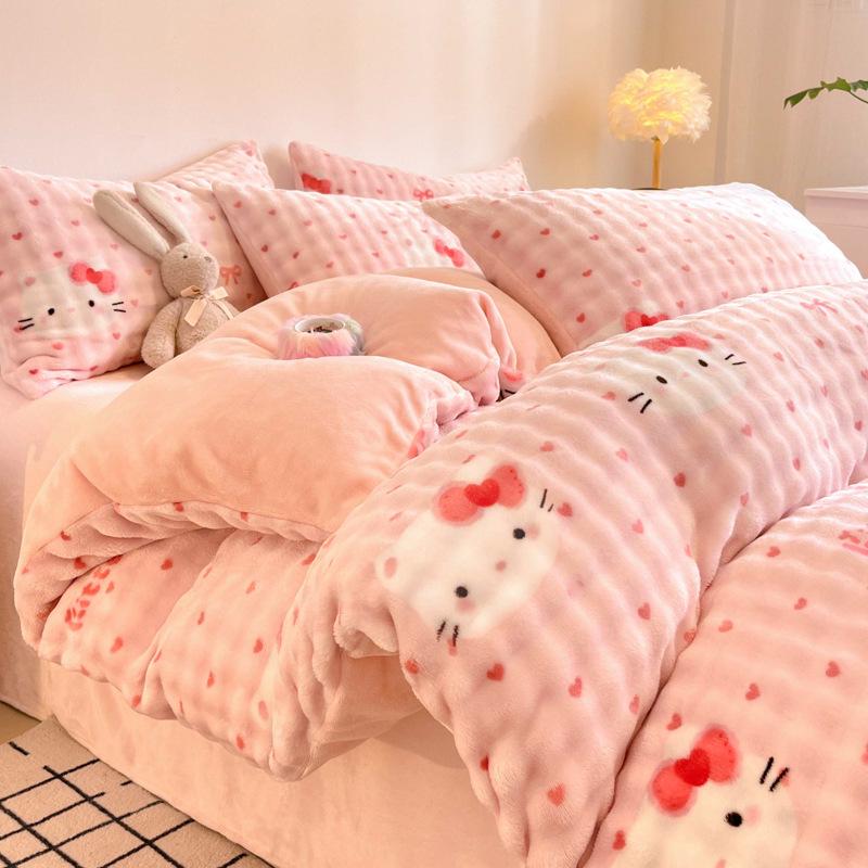 2025 Winter Fleece-Lined Velvet Bed Set: Thick Double-Sided Sheet & Duvet Cover, Dorm/Solo 3-Piece