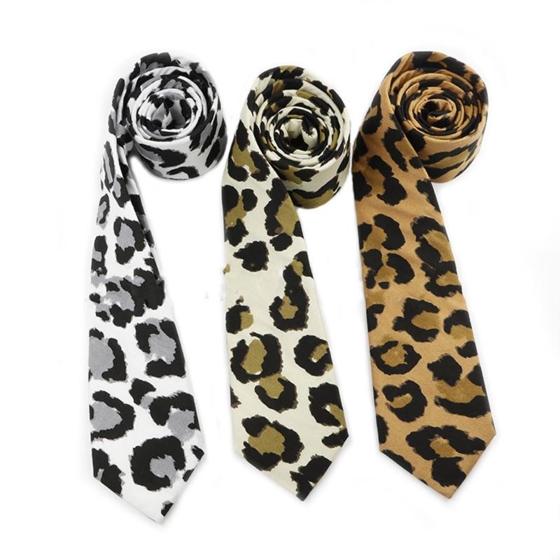 Fashionable Leopard Print Neck Tie For Men And Women Unisex Decorative Tie For Office And Party Gathering Accessory