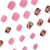 24Pcs Press On Nail Almond Glues On Nail French Fake Nail Designs False Nail Artificial Nail Gifts for Women Girls