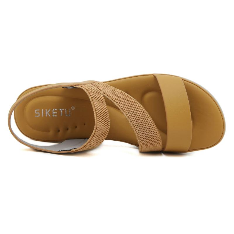 Summer 2025 Sweet Sandals For Women Fashion Large Size Thick Soles Shoes Beach Sandals Casual And Comfortable Elastic Bands