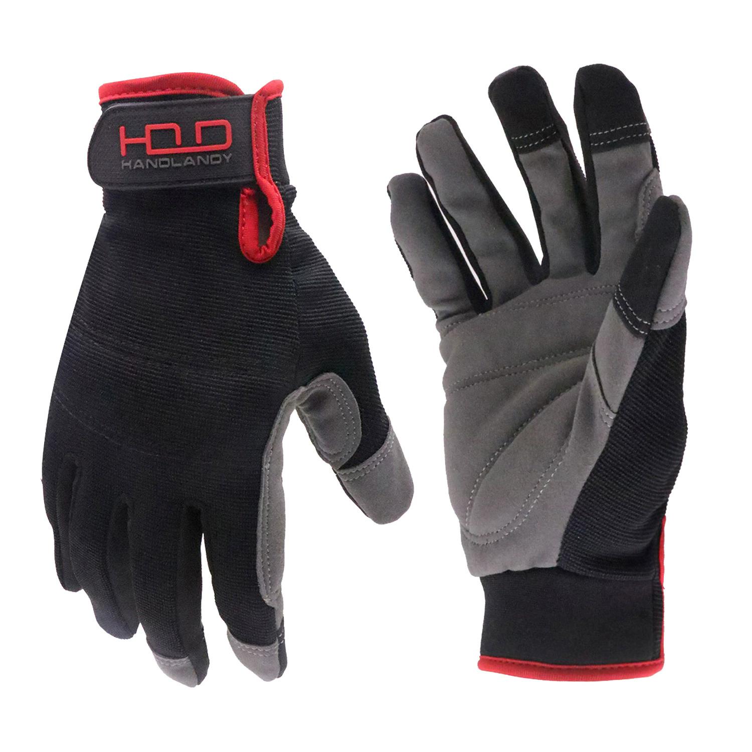 Hot Sale Lightweight Flexible Comfortable Touchscreen Shock Absorption Imitation Super Daily Work Spandex Polyester Gloves S