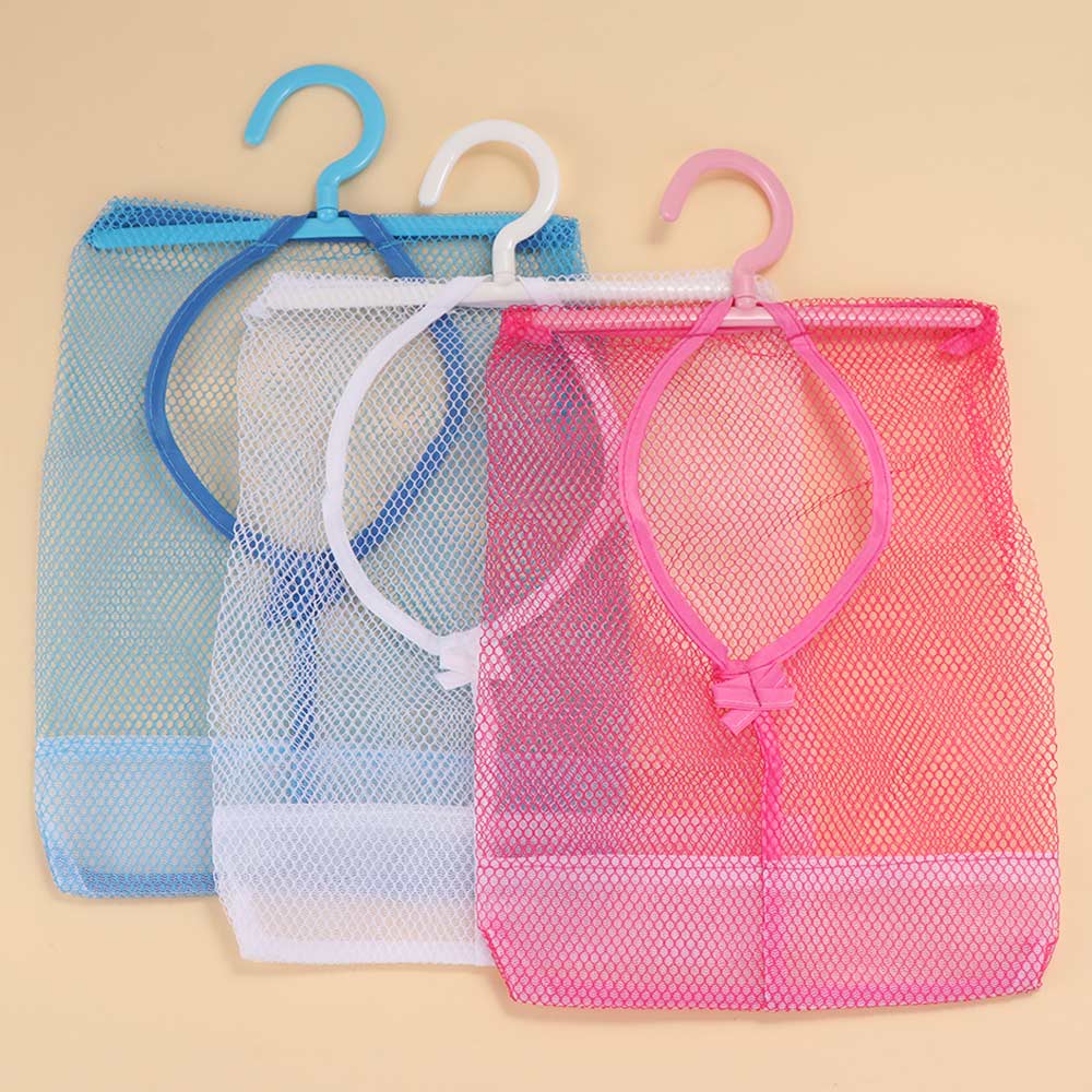3PCS Quick Dry Hanging Mesh Storage Bag Space Saving Kids Toys Storage Bag Wardrobe