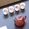 Zhang Guanmin Yixing Zisha Kung Fu Tea Set with Suet Jade Porcelain