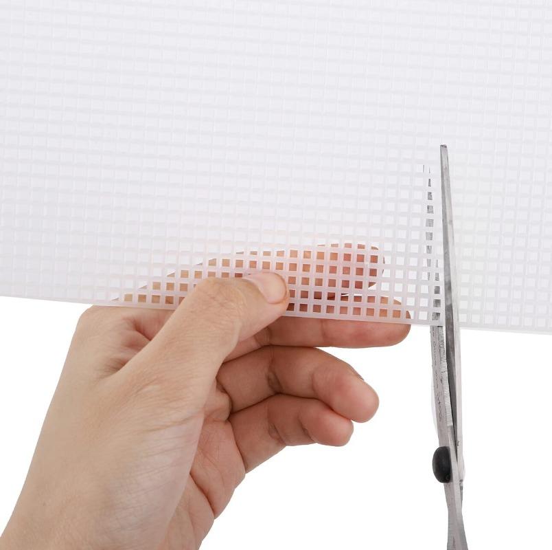 4Pcs Sewing Plastic Canvas Sheets White Mesh Sheets for DIY Embroidered Woven Crafts 30*20cm
