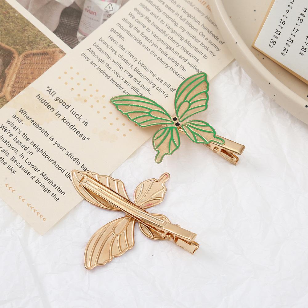 1 Stück Farbe Zufällig Neue Entenschnabelspange Schmetterling Legierung Haarspange Süßes Kinder Mädchen Haaraccessoire Haarspange Seitenclip