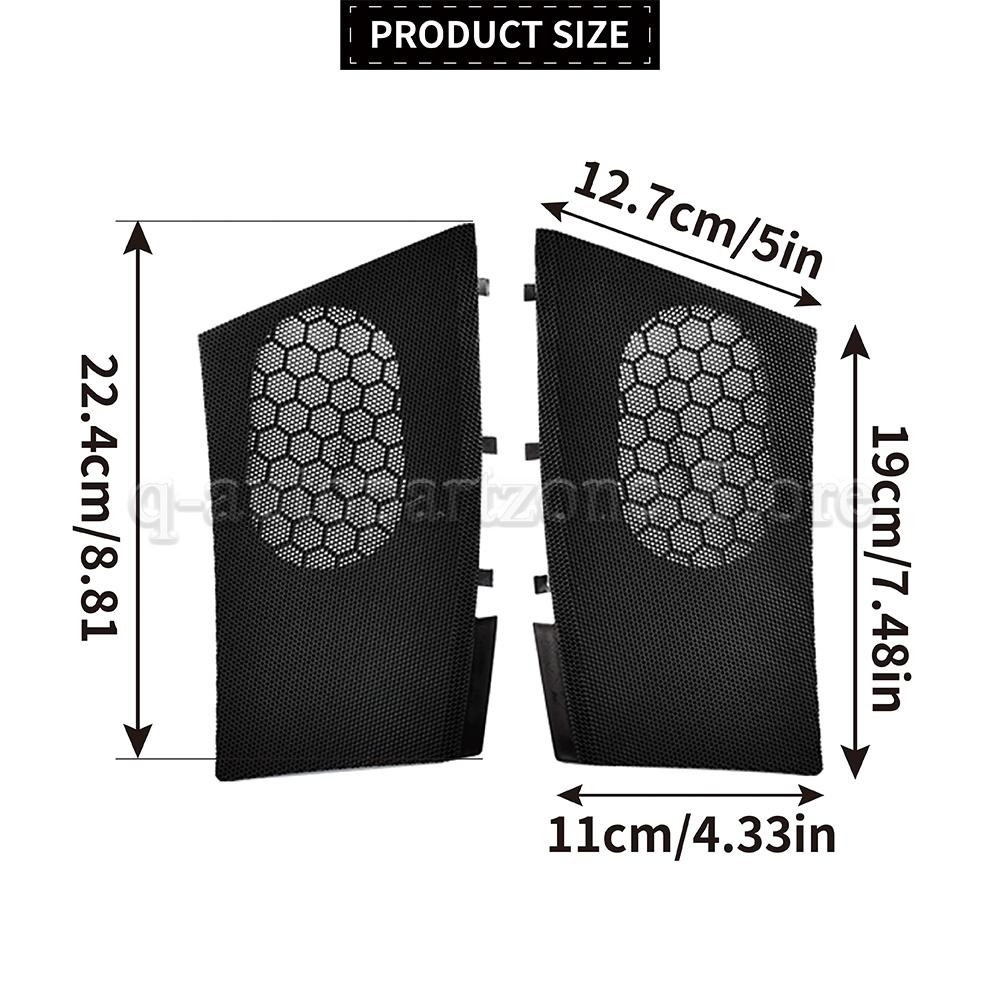 For VW Transporter T5&T5FL Dashboard Speaker Grille Set - Left & Right ABS Plastic Black Cover 7H0857227 & 7H0857228