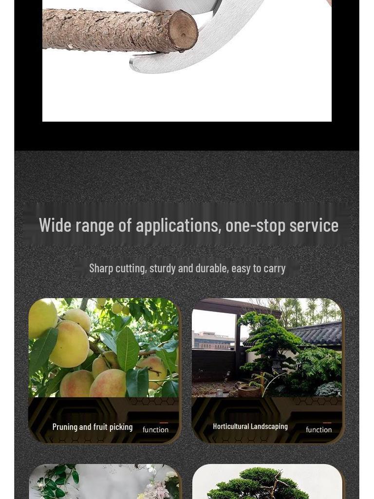 Heavy-Duty Stainless Steel Labor-Saving Pruning Shears for Garden and Bonsai, Multi-Functional Power Shears for Thick Branches