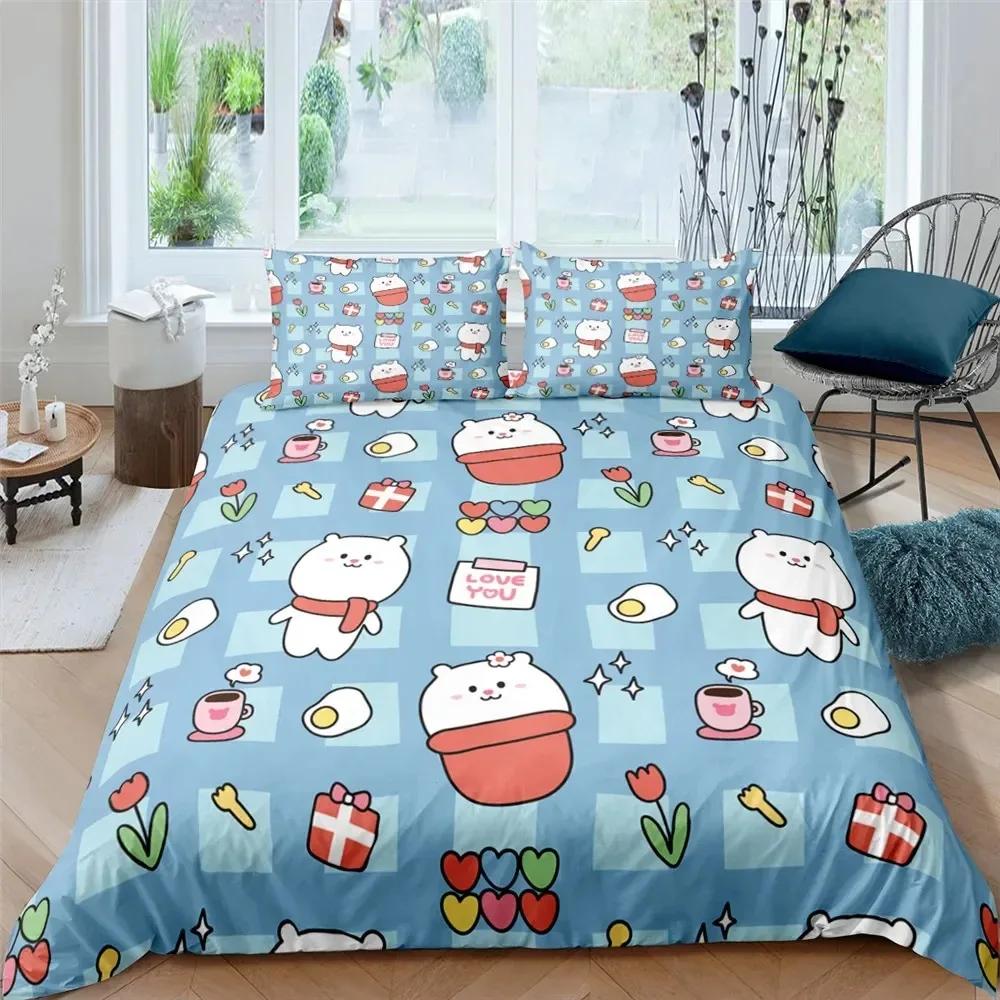 Cartoon Cute Dograbbit Duvet Cover 3D Printed Nordic Bedding Set Pillowcase Double Twin Full Queen King Size Quilt Cover