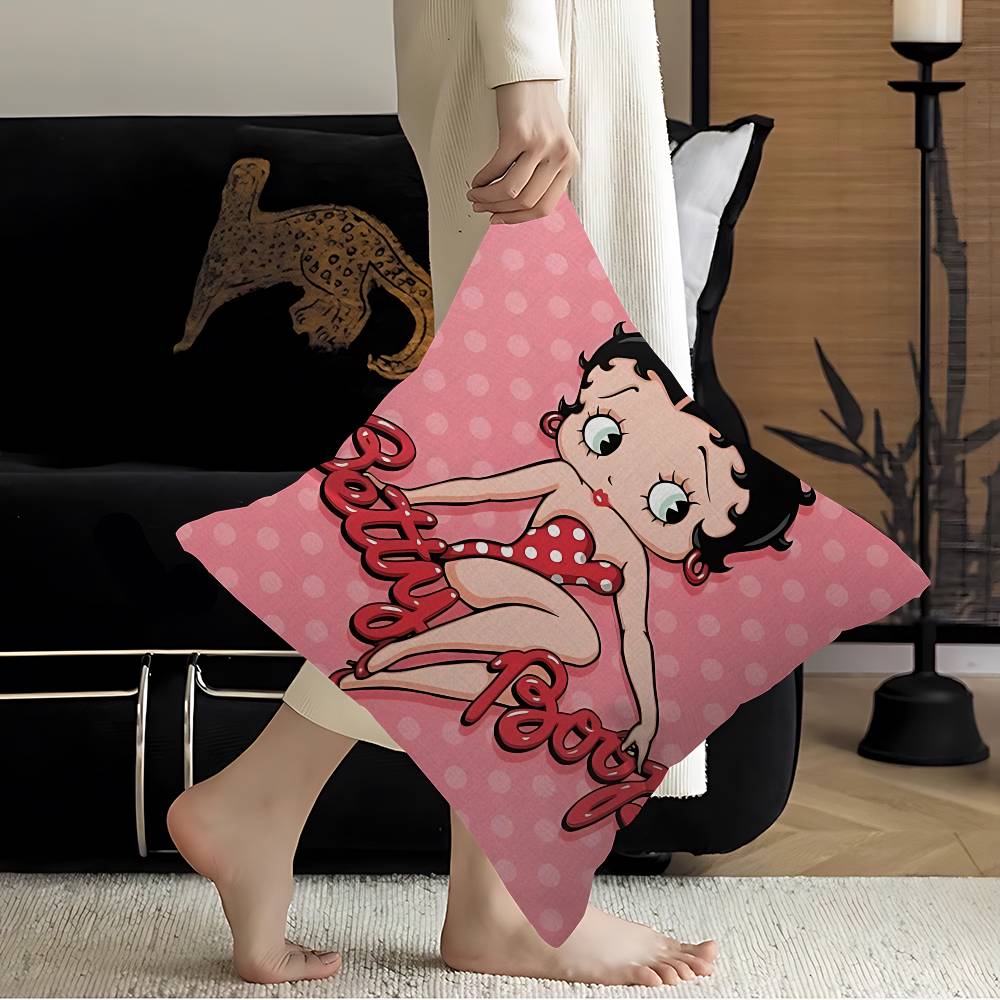 B-Betty Girl B-Boops Pillow Cushion Cover Pillowcase Living Room Sofa Home Decor