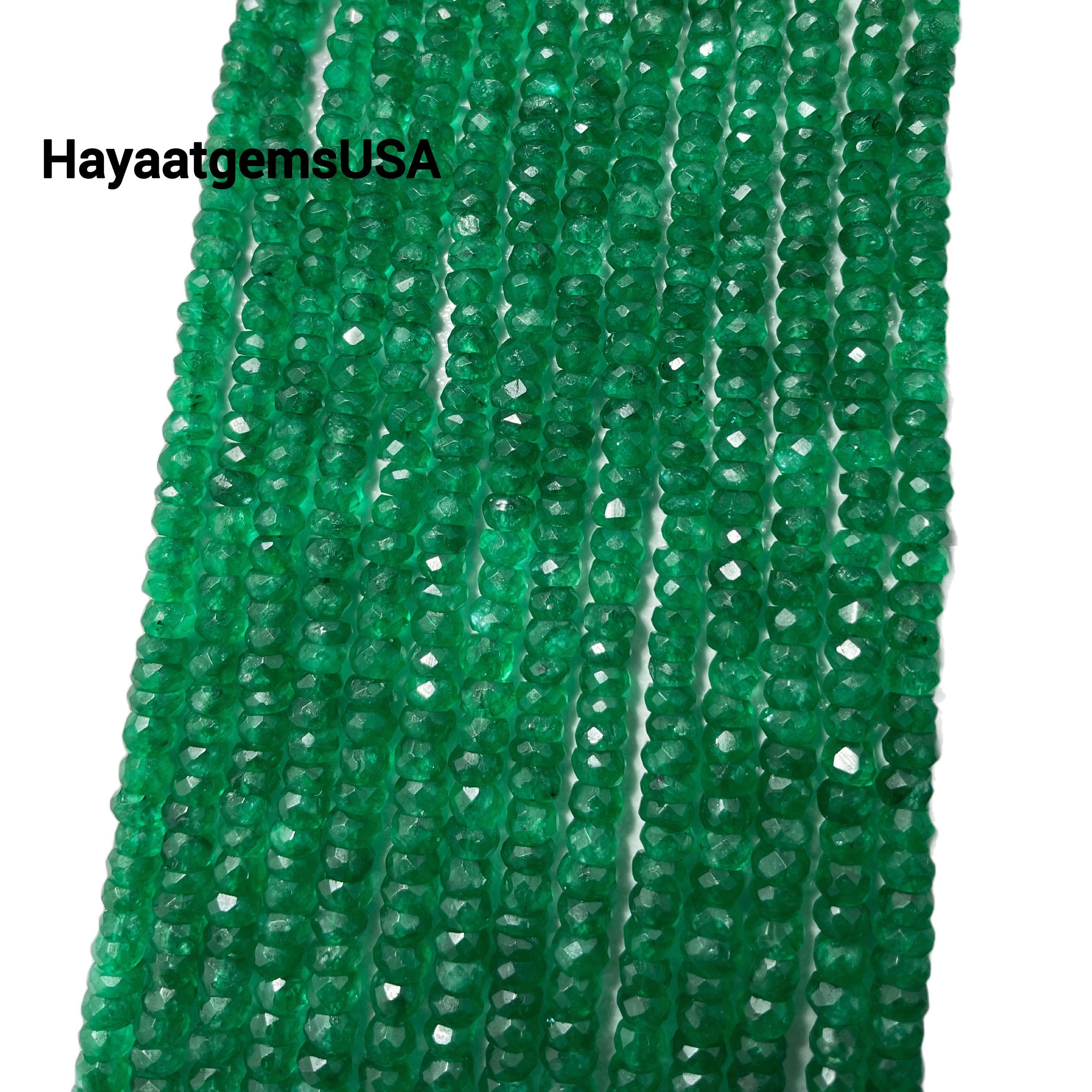 Faceted Zambian Emerald Beads: AAA+ Quality, 4-5mm Loose Gemstone String 10 Pieces