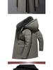 2025 Men's Mid-Length Winter Parka: Warm Down Jacket with Detachable Liner for Middle-Aged and Elderly Dads
