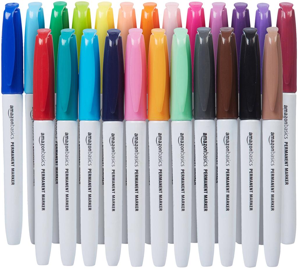 Amazon Basic Marker Multicolor Oil-Based Pens, (24 count)