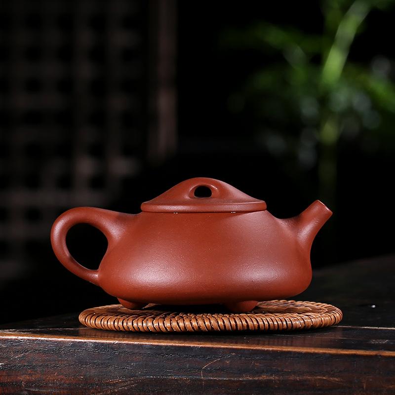 Authentic Yixing Purple Clay Shi Piao Teapot with Engraved Inscription