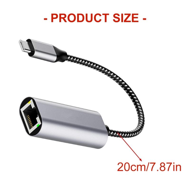 USB C Ethernet Adapter Type C To RJ45 Gigabit Ethernet Networking Wire Adapter Networking Connector for Notebook PC