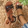 Women Trend Flat Heel Sandals 2024 Summer New Women Summer Casual Shoes Big Size Lightweight Anti-slip Slip on Sandals
