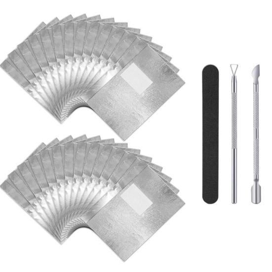 100/200Pcs Nail Polish Remover Foil Wrap Kit Soak Off Gel Remover with Cotton Pad Home Salon Nail Polish Removal Tools Kit