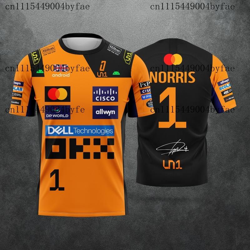 2026 New Jersey Maglietta da Corsa Pilota #1 Lando Norris Pilota #81piastri Fan Abbigliamento Casual Traspirante Magliette per Famiglia Bambini