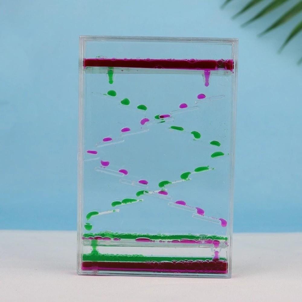 Plastic Casing Dynamic Slime Flow Timer Square Two-color Sandglass Timer  Birthday Gift