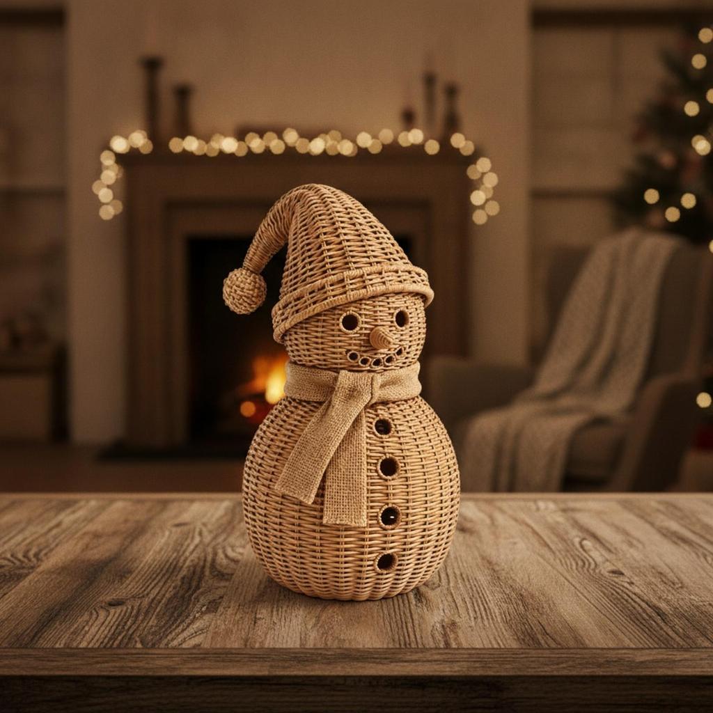 Figurine Bonhomme de Neige en Résine Ornements Cosy Détaillés pour Étagère