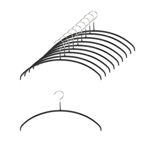 MAWA German Non-Slip Hangers, Economical, for Cut and Sewn Clothes, Women's Line, Black, 40/P, Set of 10, 10-Year Warranty