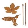 Metal Hummingbird Flower Garden Stake Iron Outdoor Yard Decorative Stake Lawn Ornament