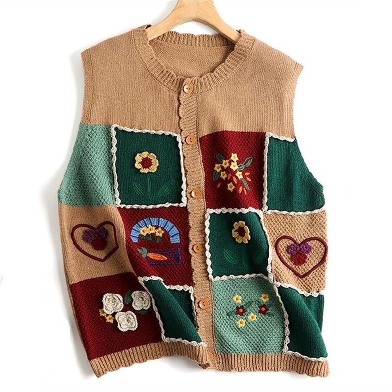 Spring and Autumn Women's Knitted Vest Women's Sleeveless Sweater