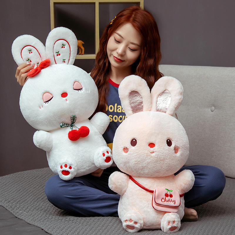 New Doll Peach Doll Plush Toy White Rabbit Cloth Doll Parent Child Doll Children's Gift Doll