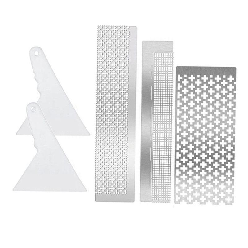 J1UL1N 3 Pcs Stainless Steel Diamond Painting Ruler Set For 5D Drawings With Blank Grids For Diamond Pasted Drawing