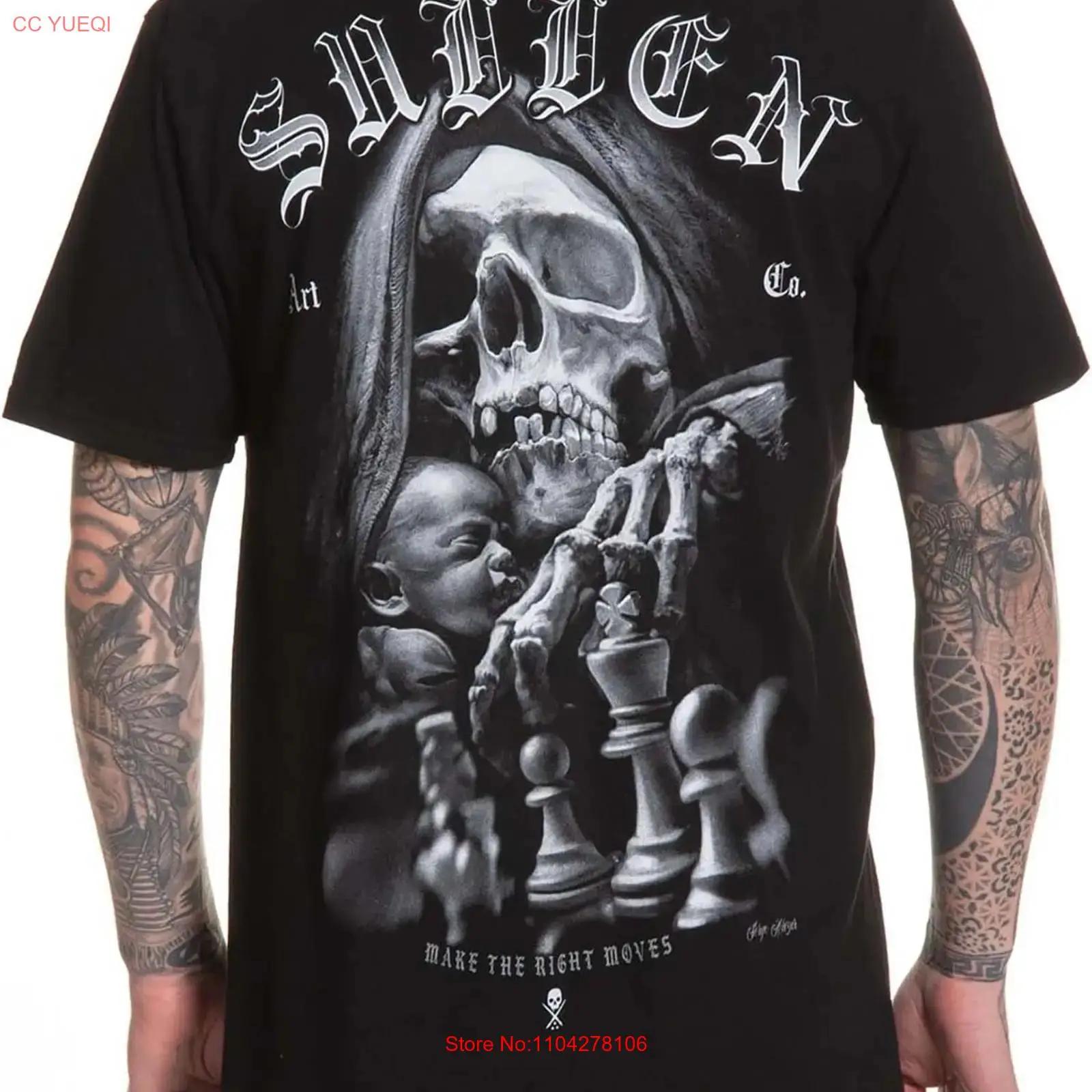 

Sullen Men s Paloskim Premium T shirt Reaper Chess Tattoo Art vintage Washed graphic Casual fashion Stylish Unisex Soft 5XL різнокольоровий