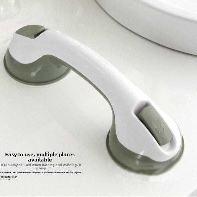 

Nail-Free Suction Cup Bathroom Handrail for Glass Doors OPP Pack Black