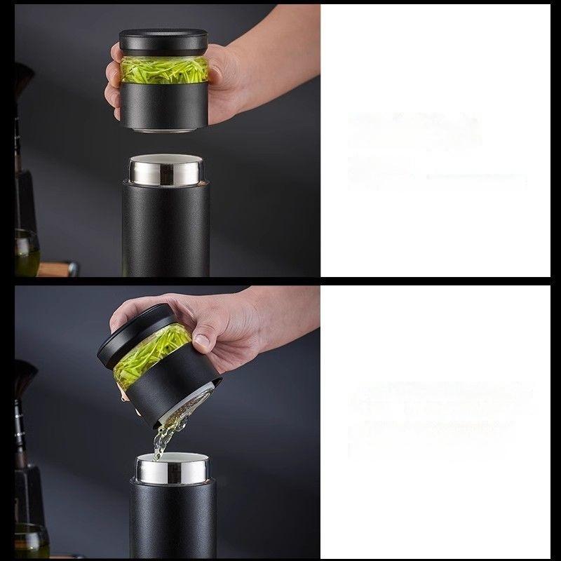 500ML Stainless Steel Thermos Bottle With Lid Portable Vacuum Flasks Red-crowned Crane Pattern Coffee Tea Water Bottle