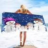 Snowman Microfiber Sand Free Beach Towel,Large Super Absorbent Lightweight Towel for Travel Pool Swimming Bath Christmas Xmas