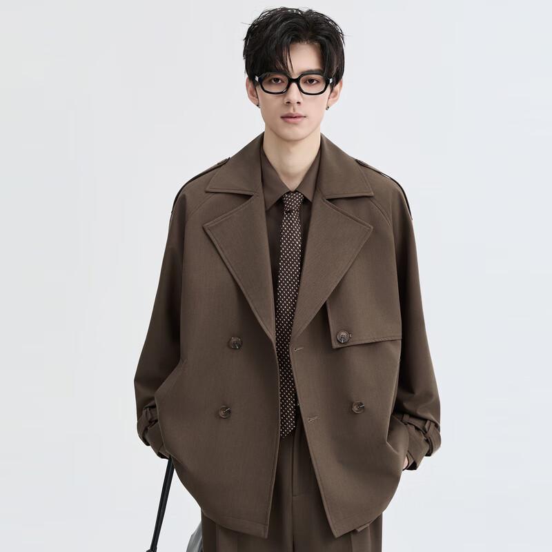 Men's British Style Double-Breasted Fall Trench Coat