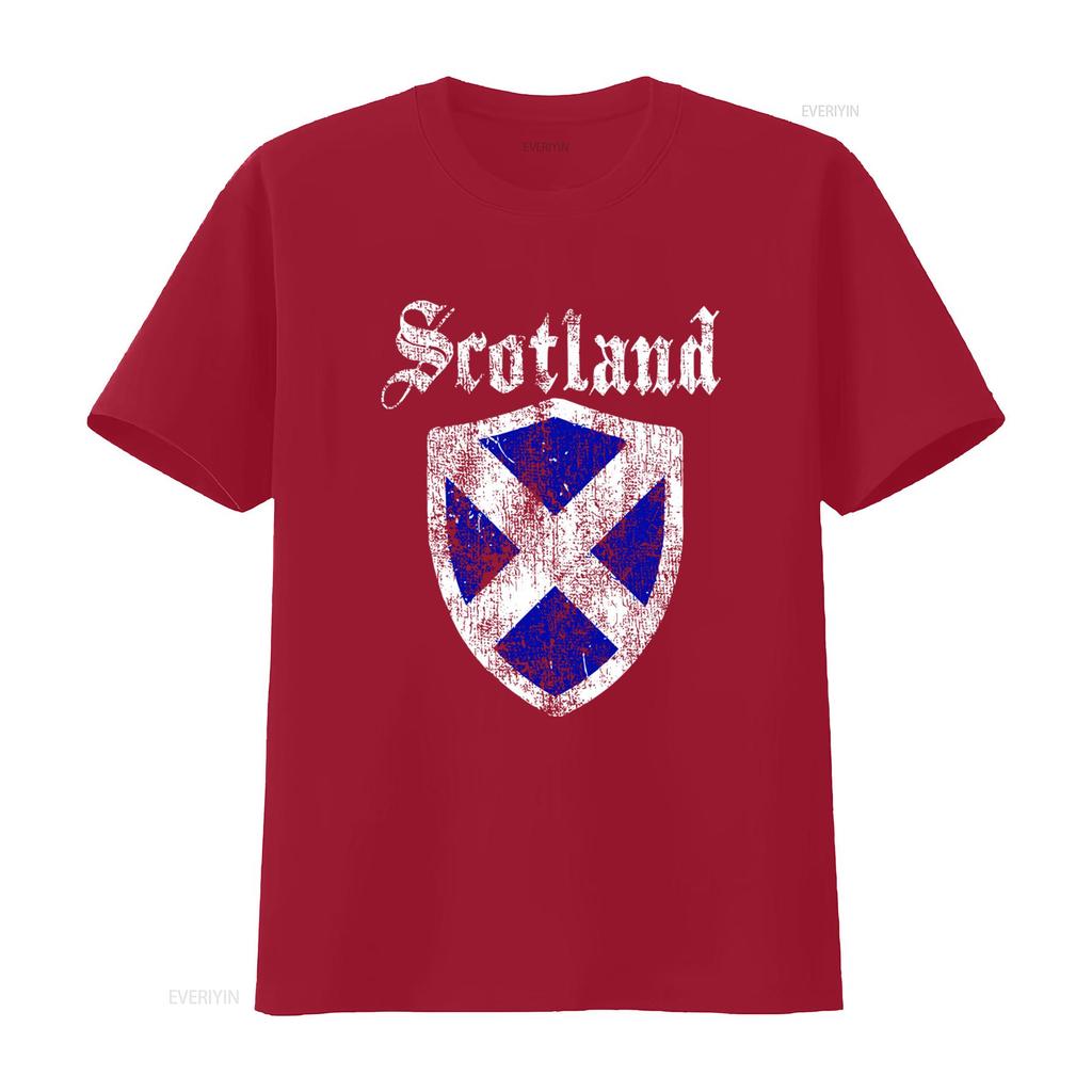 Vintage Scotland Scottish Flag Shield Design T Shirt Top for Rugby Enthusiasts vintage Washed homme Versatile designer clothes