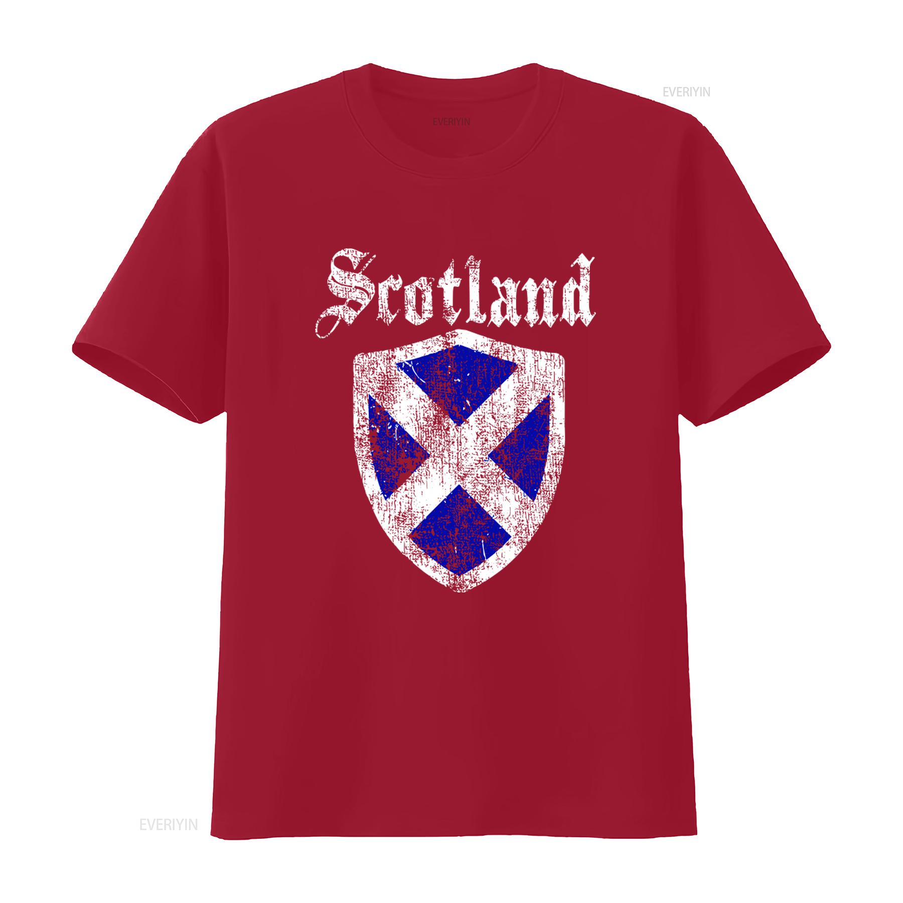Vintage Scotland Scottish Flag Shield Design T Shirt Top for Rugby Enthusiasts vintage Washed homme Versatile designer clothes S