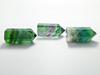 A Set of Three Green Fluorite Crystal Perfect for Good Chakra and Energy Recommended by Small-sized Wands, Luck, Meditation, Strengthening, Healing.