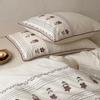 Spring/Summer Skin-Friendly Breathable Yarn-Dyed Cotton-Linen Embroidered Bedding Set