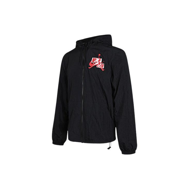 Jordan Jumpman Windbreaker With Full Zip Front And Hood Men Outerwear Black CN3824-010