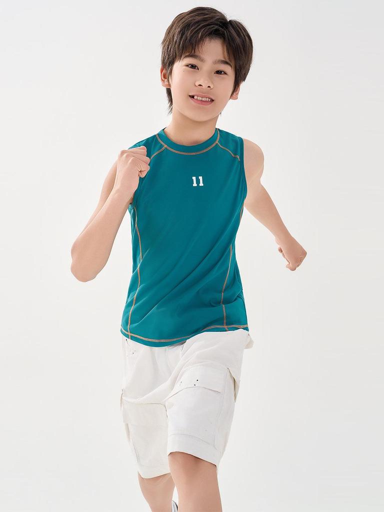 Kids' Quick-Dry Ice Silk Sports Vest - Breathable Sleeveless Top for Boys & Girls