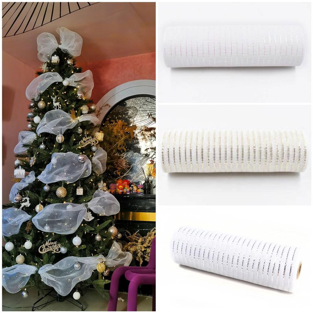 Cintas de gasa de cristal navideñas Adornos para árboles de Navidad para la puerta del hogar Regalos de Navidad Noel Kerst Feliz Año Nuevo